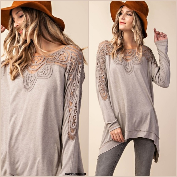 Crochet Jersey Top With Shark Bite Ends - Picture 4 of 5